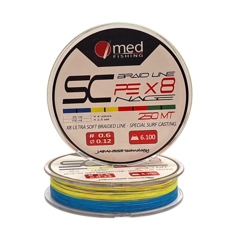 Med Fishing SC PE x8 multicolor 250mt